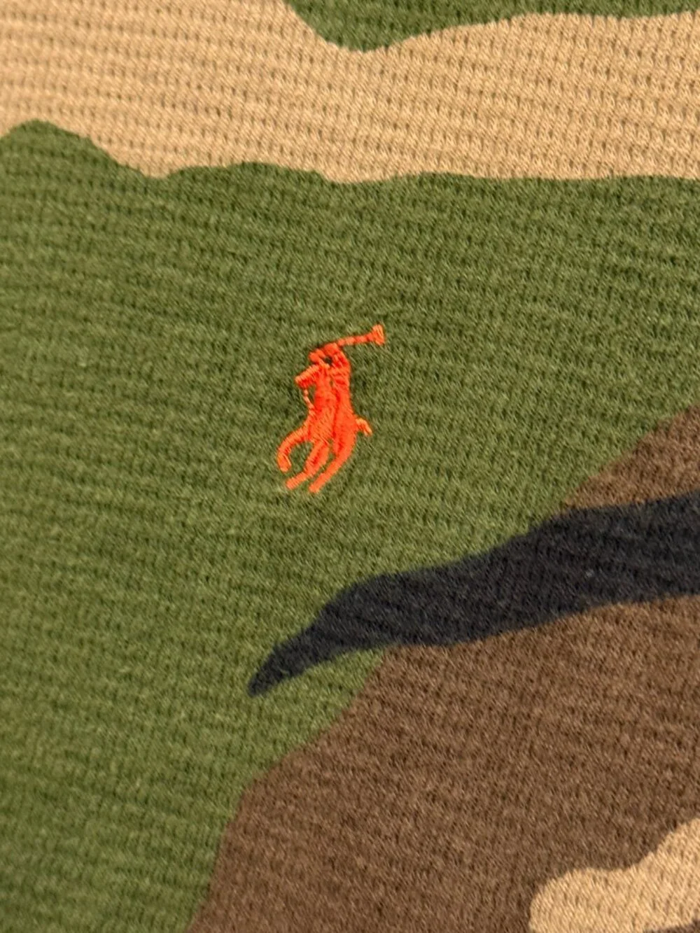 Polo Ralph Lauren Camo Thermal Sleep Shirt Mens S Small Waffle Knit Long Sleeve
